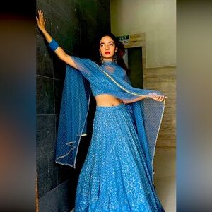 Blue Indian Lehenga Choli M/L